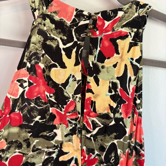 Massimo Red and Black Floral Print Maxi Dress - Picture 4 of 6